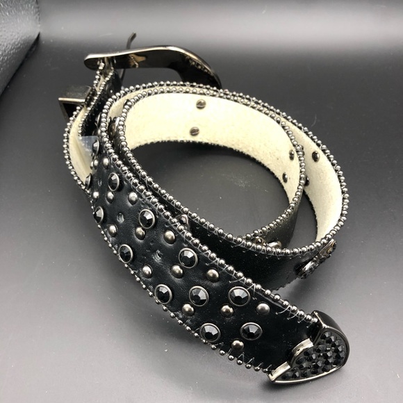 Leather Rhinestone Bling Belt - Picture 3 of 7
